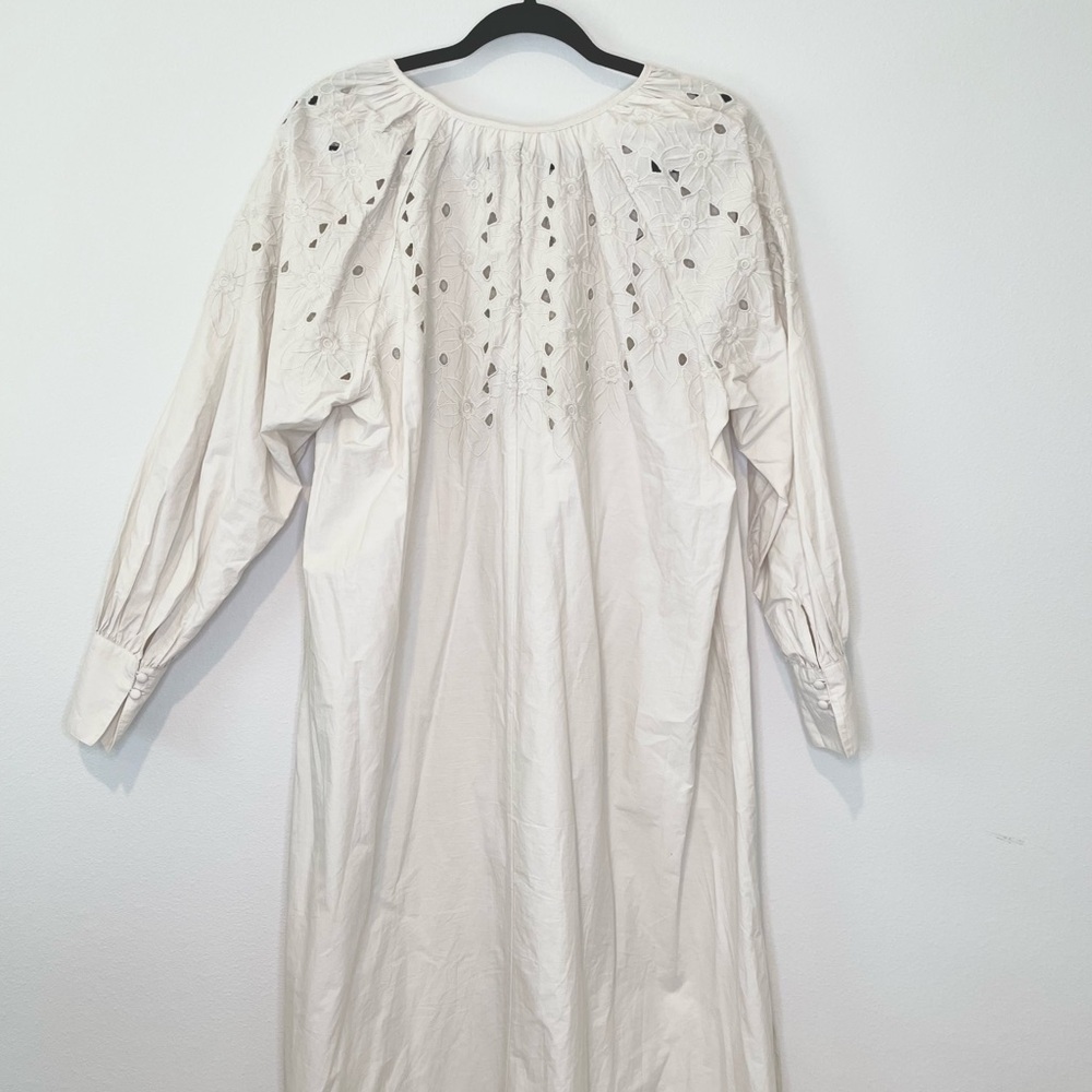 H&M Light Beige Dress with Eyelet Embroidery size S - Picture 7 of 7